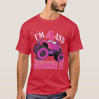 Camiseta Ix27m 4 Y Aplastándolo Monstruo de los Chicas del 