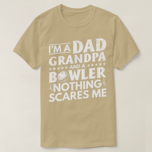 Camiseta Ix27m Abuelo de papá y un Bowler nada me asusta (Diseño del anverso)