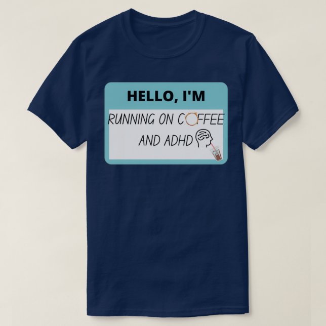 Camiseta Ix27m Corriendo con café y TDAH (Diseño del anverso)