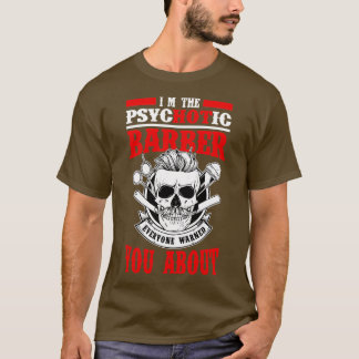 Camiseta Ix27m La Cabeza De Cráneo Psicótica Barber Funny