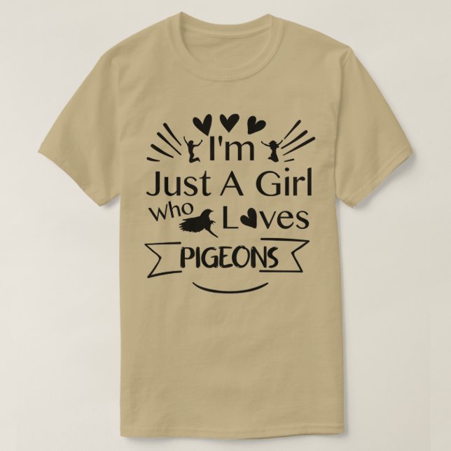Camiseta Ix27m Sólo un Chica que ama a las palomas 1 (Diseño del anverso)