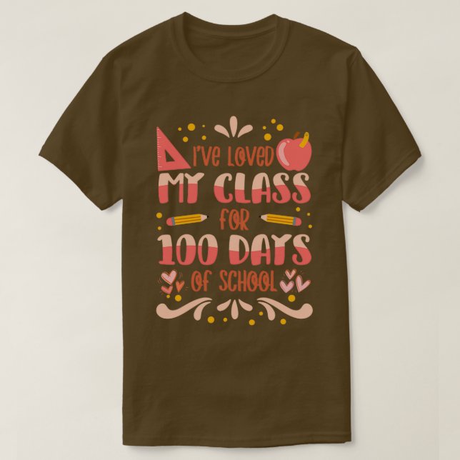 Camiseta Ix27ve Amó Mi Clase Durante 100 Días Escolares Muj (Diseño del anverso)