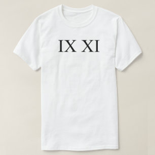 Camiseta IX XI (números romanos 9 11)