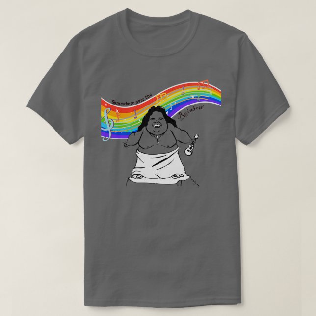 Camiseta IZ Kamakawiwoole en algún lugar sobre el arco iris (Diseño del anverso)