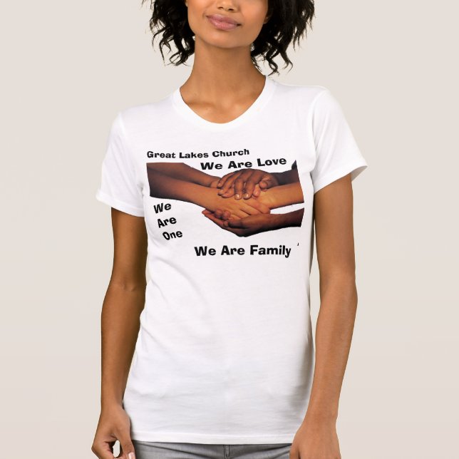 Camiseta j0227529White, iglesia de Great Lakes, somos (Anverso)
