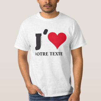 CAMISETA J´AIME... VOTRE TEXTE