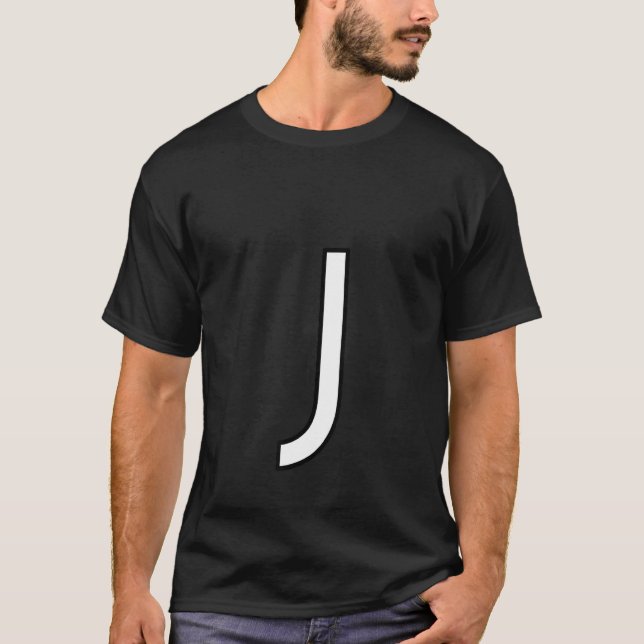 Camiseta J Alphabet letter capital uppercase word number ma (Anverso)