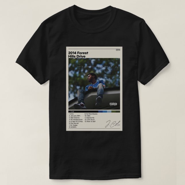 Camiseta J Cole Poster 2014 Forest Hills Drive Poster J C (Diseño del anverso)