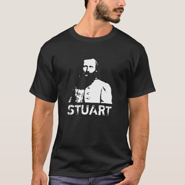 Camiseta J.E.B. general Estuardo -- Blanco y negro (Anverso)