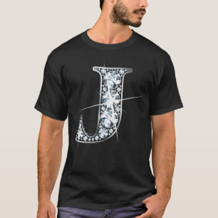 Camiseta "J" Faux-"Diamond Bling"