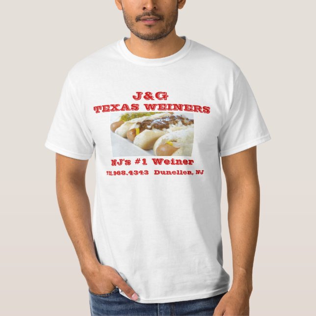 Camiseta J&G Tejas Weiners - perro de chile - el #1 Weiner (Anverso)