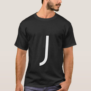 Camiseta J letra alfabeto mayúscula mayúscula palabra númer