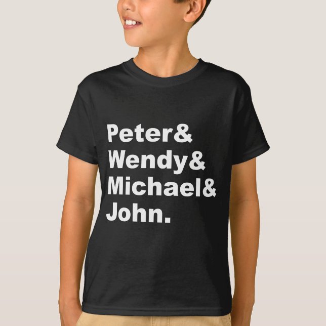 Camiseta J.M. Barrie Peter Pan | Peter Wendy Michael John (Anverso)