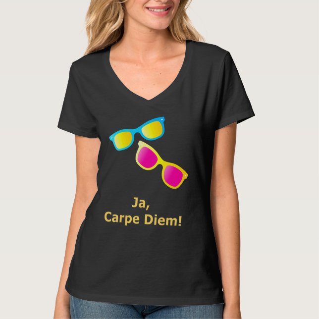 Camiseta Ja Carpe Diem Aproveche El Día Gafas De Sol (Anverso)