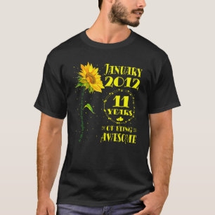 Camiseta Ja, Chicas del amante del girasol de 11 años