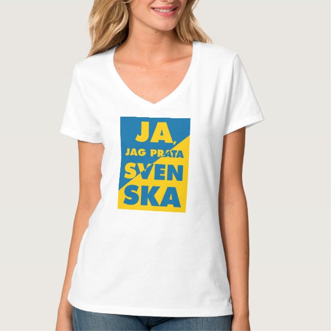 Camiseta Ja, Jag Prata Svenska, Sí, hablo sueco (Anverso)