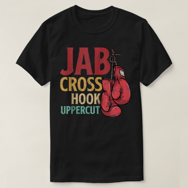 Camiseta Jab Cross Hook Uppercut Boxer Work Kickboxing Chic (Diseño del anverso)
