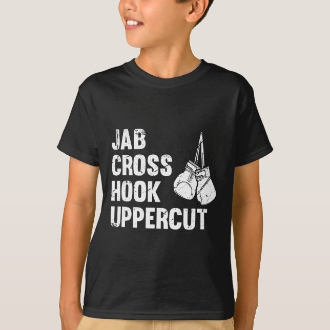 Camiseta Jab Cross Hook Uppercut Boxing Technique de lucha (Anverso)
