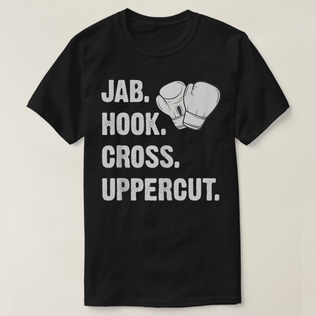Camiseta Jab Hook Cross Uppercut Funny Martial Arts Kickbox (Diseño del anverso)