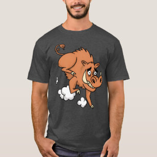 Camiseta Jabalí animal caricatura corriendo divertido