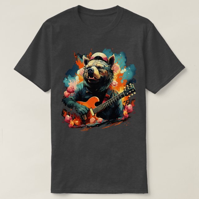 Camiseta Jabalí Tocando Guitarra (Diseño del anverso)