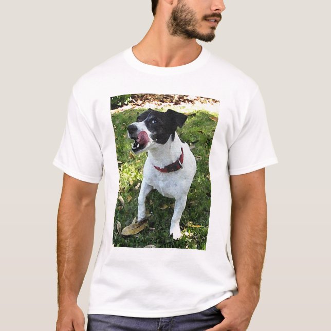 CAMISETA JACK BLANCO Y NEGRO RUSSELL TERRIER (Anverso)