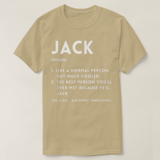 Camiseta Jack Definition Funny Personalized Name For Jack B (Diseño del anverso)