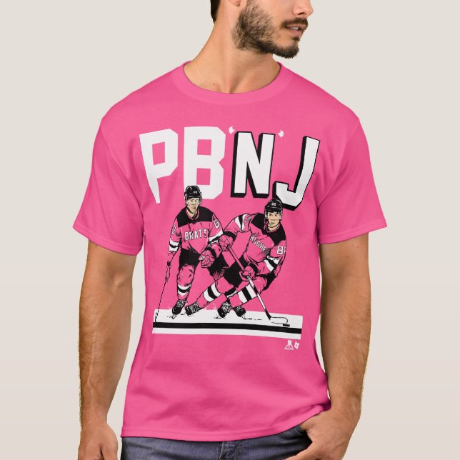 Camiseta Jack Hughes Jesper Bratt Pb J Hockey en Nueva Jers (Anverso)