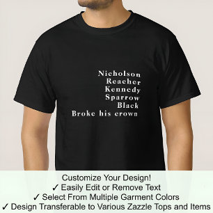 Camiseta Jack Nombre Personalizado de Moda Nombre Famoso Te