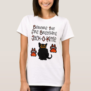 Camiseta Jack-O-Kittie que respira el fuego
