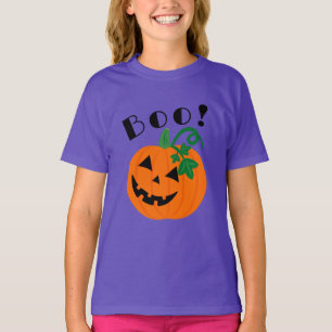 Camiseta Jack O Lantern Boo personalizado de Halloween Purp