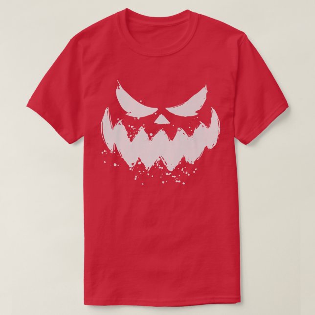 Camiseta Jack O Lantern cara de calabaza tallada de miedo H (Diseño del anverso)