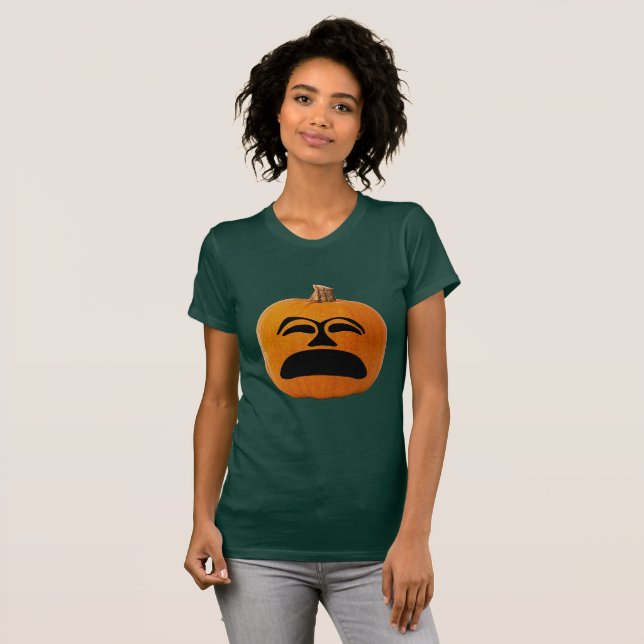 Camiseta Jack o' Lantern Cara infeliz, calabaza de Hallowee (Anverso completo)