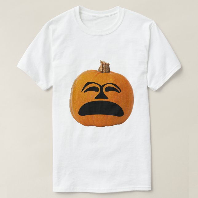 Camiseta Jack o' Lantern Cara infeliz, calabaza de Hallowee (Diseño del anverso)