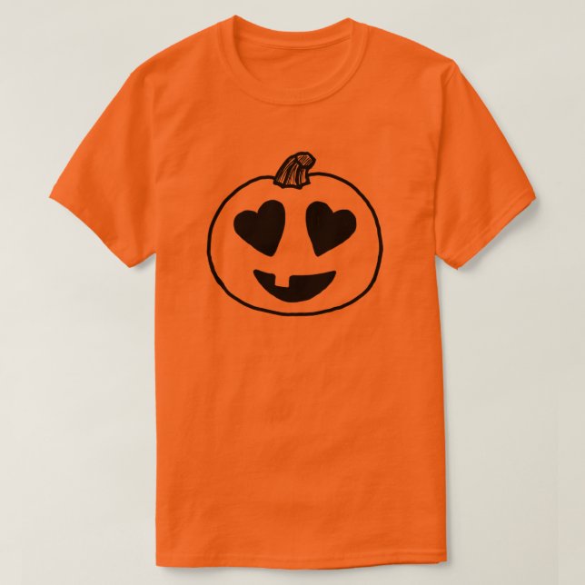 Camiseta Jack o Lantern Emoji ojos cardíacos emoji hallowee (Diseño del anverso)