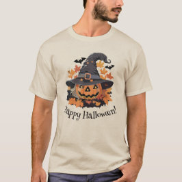 Camiseta Jack-o-Lantern en Halloween, Gorra de brujas