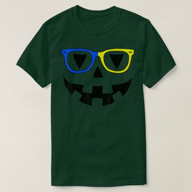 Camiseta Jack O Lantern Face Glasses Sunglasses Pumpkin Hal (Diseño del anverso)