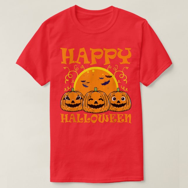 Camiseta Jack O Lantern Face Happy Halloween Pumpkins Men W (Diseño del anverso)