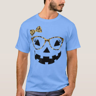 Camiseta Jack O Lantern Face Leopard Glasses Halloween Pump