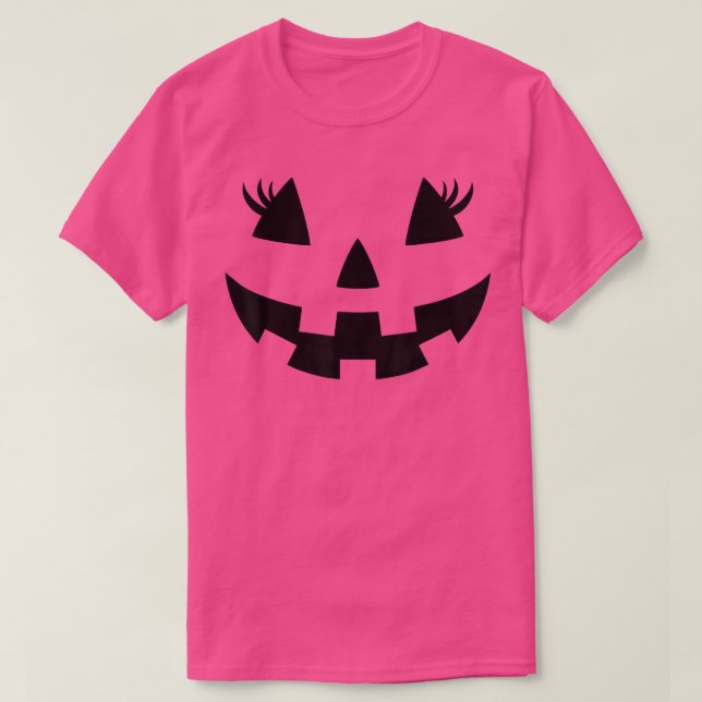 Camiseta Jack O Lantern Face Pumpkin Eyelashes Halloween Co (Diseño del anverso)