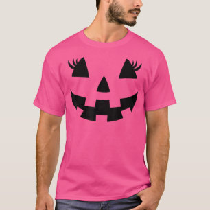 Camiseta Jack O Lantern Face Pumpkin Eyelashes Halloween Co