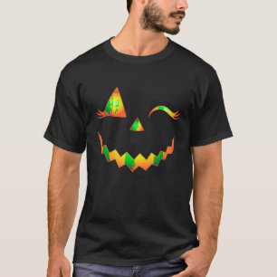 Camiseta Jack O Lantern Face Pumpkin Eyelashes Halloween Co