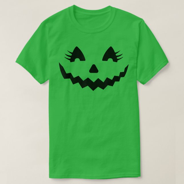 Camiseta Jack O Lantern Face Pumpkin Eyelashes Halloween Co (Diseño del anverso)