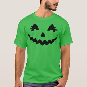 Camiseta Jack O Lantern Face Pumpkin Eyelashes Halloween Co