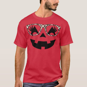 Camiseta Jack O Lantern Face Pumpkin Eyelashes Halloween Le