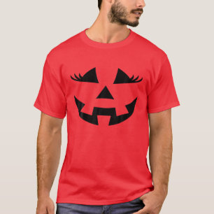 Camiseta Jack O Lantern Face Pumpkin Eyelashes Halloween Pa