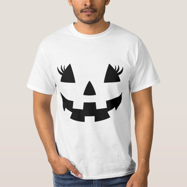 Camiseta Jack O Lantern Face Pumpkin Eyelashes Hallowen Cos (Anverso)