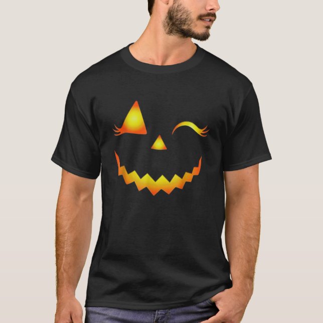 Camiseta Jack O Lantern Face Pumpkin Eyelashes Hallowen Cos (Anverso)