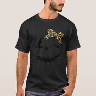 Camiseta Jack O Lantern Face Pumpkin Halloween Leopard Wind