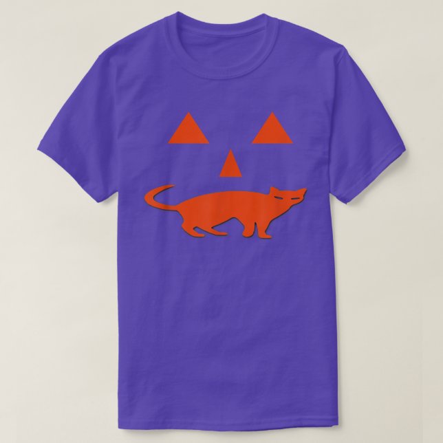 Camiseta Jack-o-Lantern, gato de calabaza de Halloween - Di (Diseño del anverso)